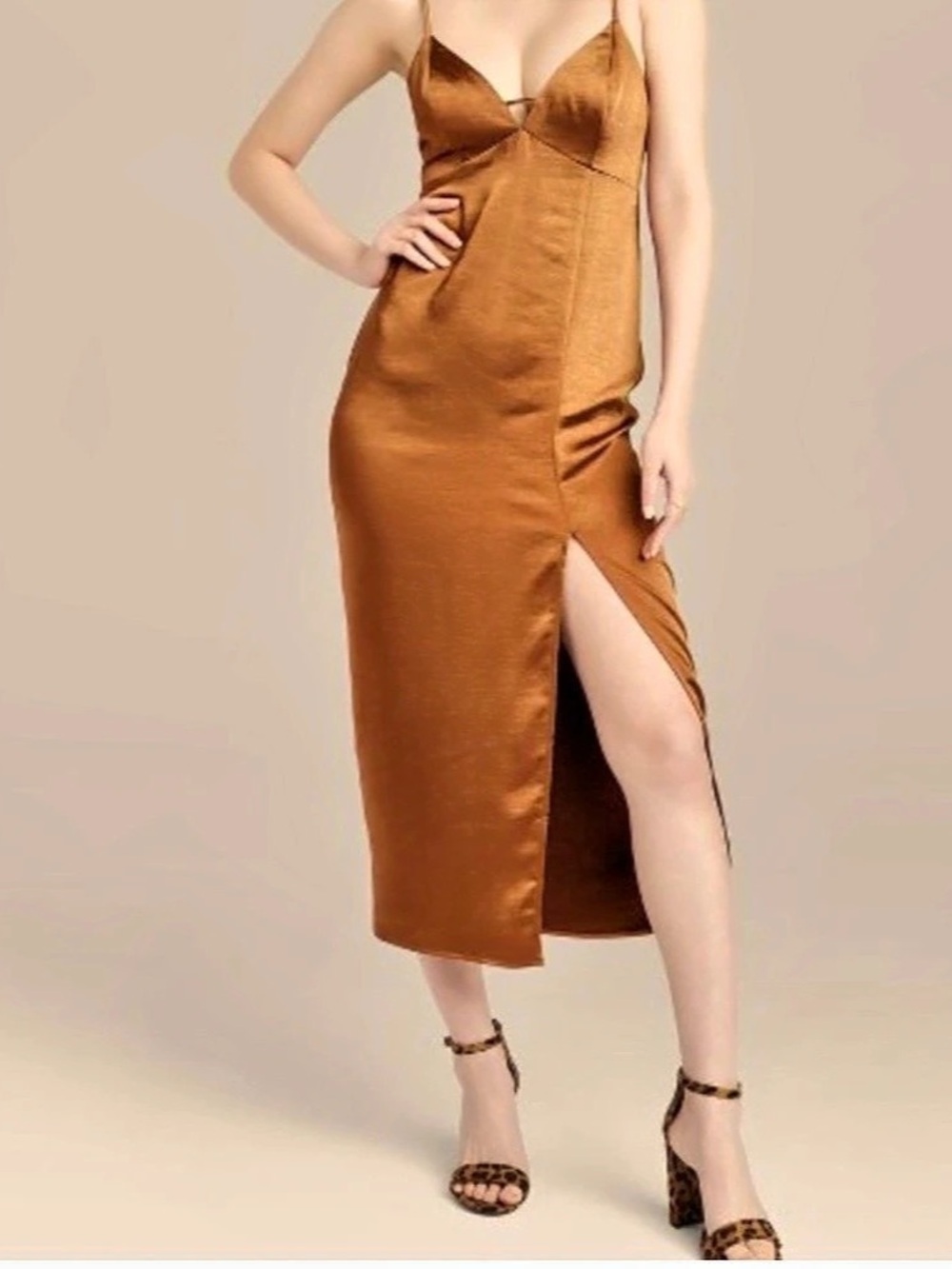 Wild Fable Satin Slip Dress Brown XXL  NWT